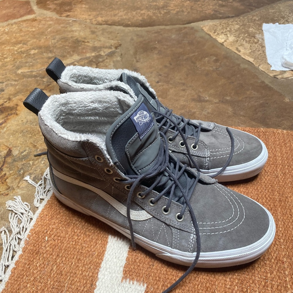 Vans Sk8 Hi 11.5 Grey w/ Faux Fur - Picture 8 of 10